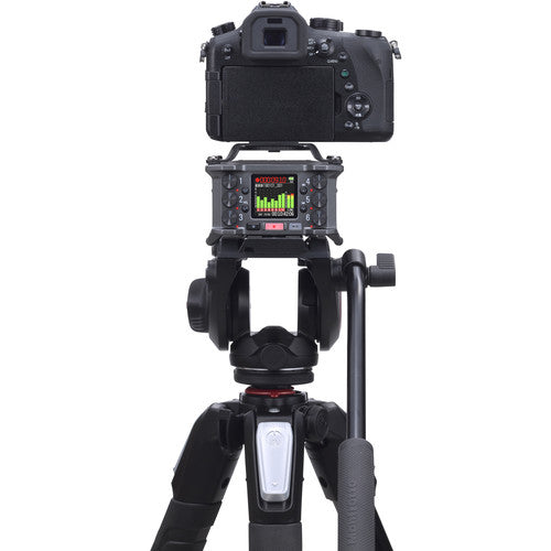 Zoom F6 Field Recorder with 6 XLR inputs and 32-bit float audio recording for professional film and field sound.