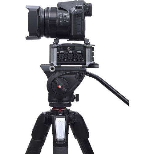 Zoom F6 Field Recorder with 6 XLR inputs and 32-bit float audio recording for professional film and field sound.