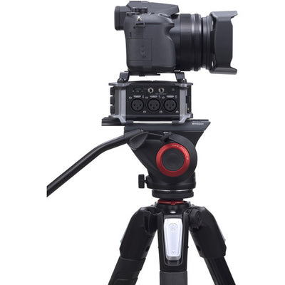 Zoom F6 Field Recorder with 6 XLR inputs and 32-bit float audio recording for professional film and field sound.
