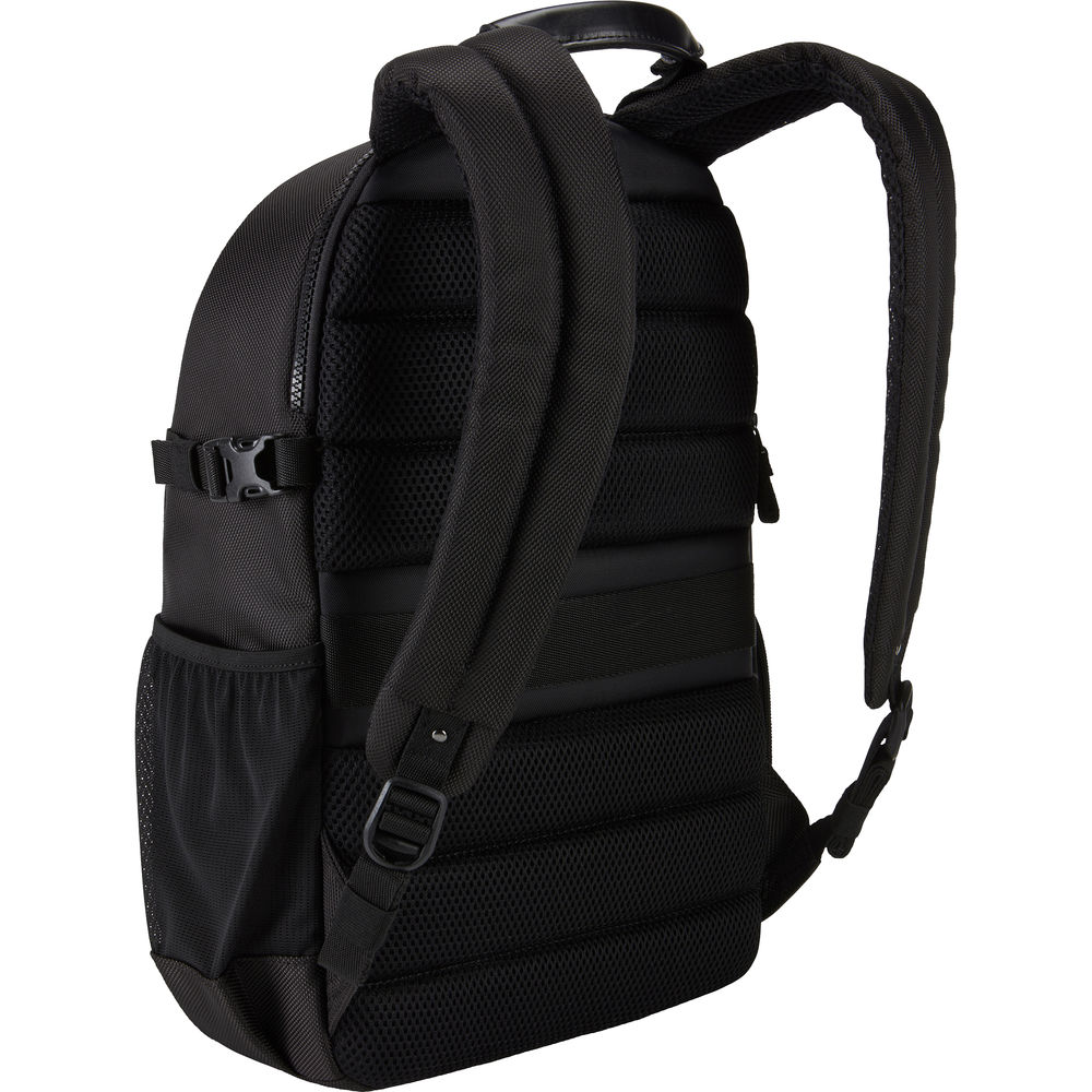 Black backpack on a white background