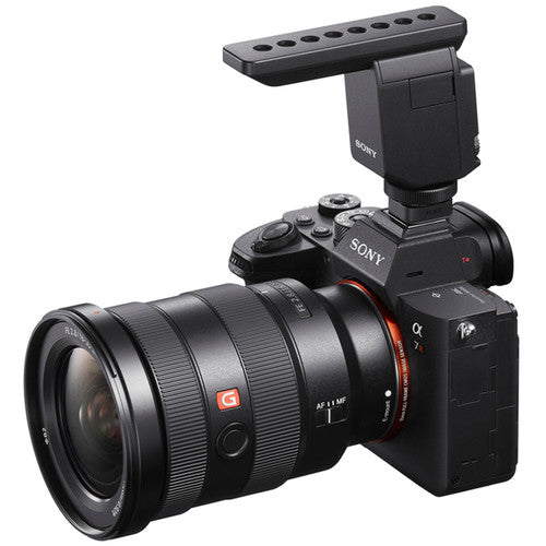 Sony ECM-B1M compact camera-mounted shotgun microphone with Multi Interface Shoe for digital audio transmission.