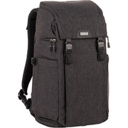 Think Tank Urban Access 15 camera backpack — black pack with side-loading panels, rear entry flap, and front tripod strap.
