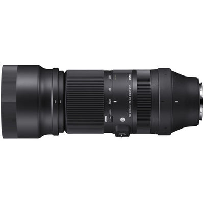 Sigma 100-400mm f/5-6.3 DG DN telephoto zoom lens for full-frame mirrorless cameras with contemporary design.