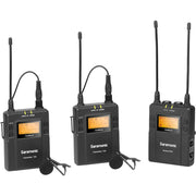 This 2-person wireless lavalier microphone system provides vloggers and content creators with a cost-effective yet quality and easy-to-use UHF system.