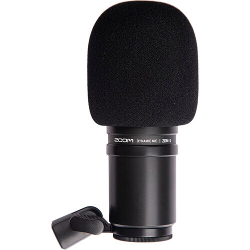 Zoom ZDM-1 Podcast Mic Pack with dynamic microphone, studio headphones, stand, cable, and windscreen — ideal for podcasting and streaming.