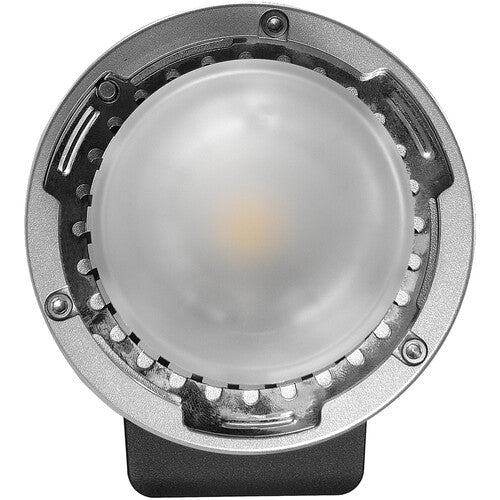 Godox AD300 Pro Portable Pocket Flash – compact flash unit in silver/grey housing, showing control panel and Bowens mount front