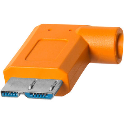 Tether Tools TetherPro Right Angle Adaptor USB 3.0 to USB 3.0 Micro-B 5-Pin (50 cm) for secure tethered camera connection.