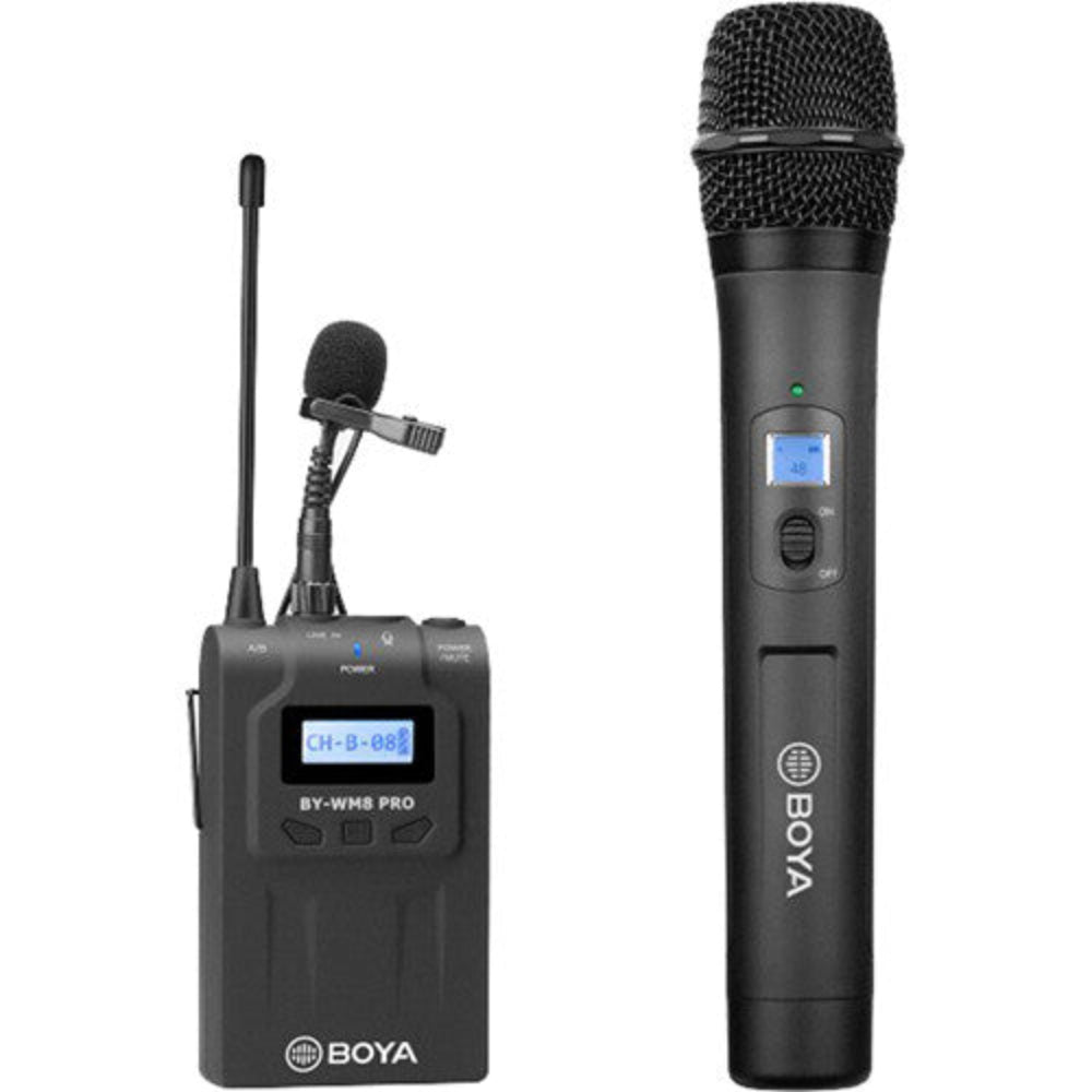 Capture clear audio with the Boya BY-WM8 Pro-K3 wireless microphone system. It offers a 91 m range and 48 selectable frequencies.