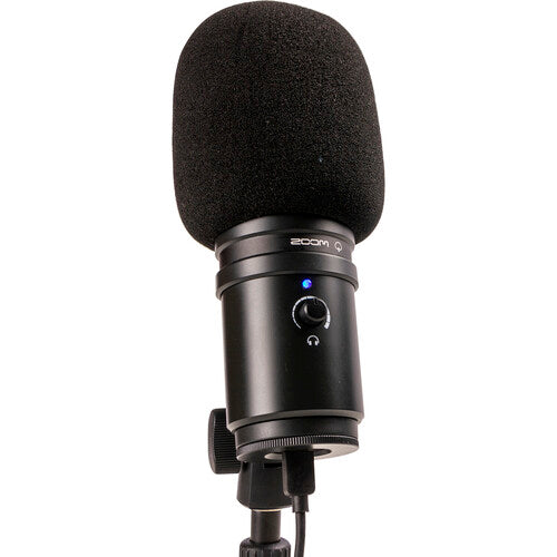 Zoom ZUM-2 Podcast Mic Pack with USB condenser microphone, headphones, and boom arm for podcasters and streamers.