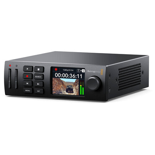 Blackmagic Design HyperDeck Studio HD Mini professional SD/HD recorder with dual SD card slots.