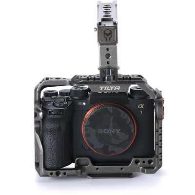 Tilta Basic Kit for Sony a1 with lightweight aluminum cage and mounting points.