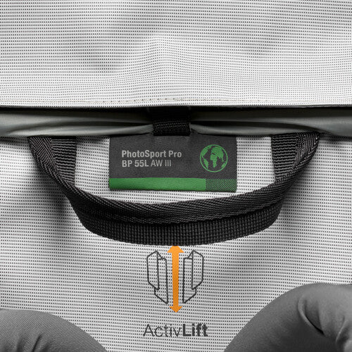 Lowepro PhotoSport PRO 55L AW III (S-M) adventure camera backpack with removable insert and weather protection.