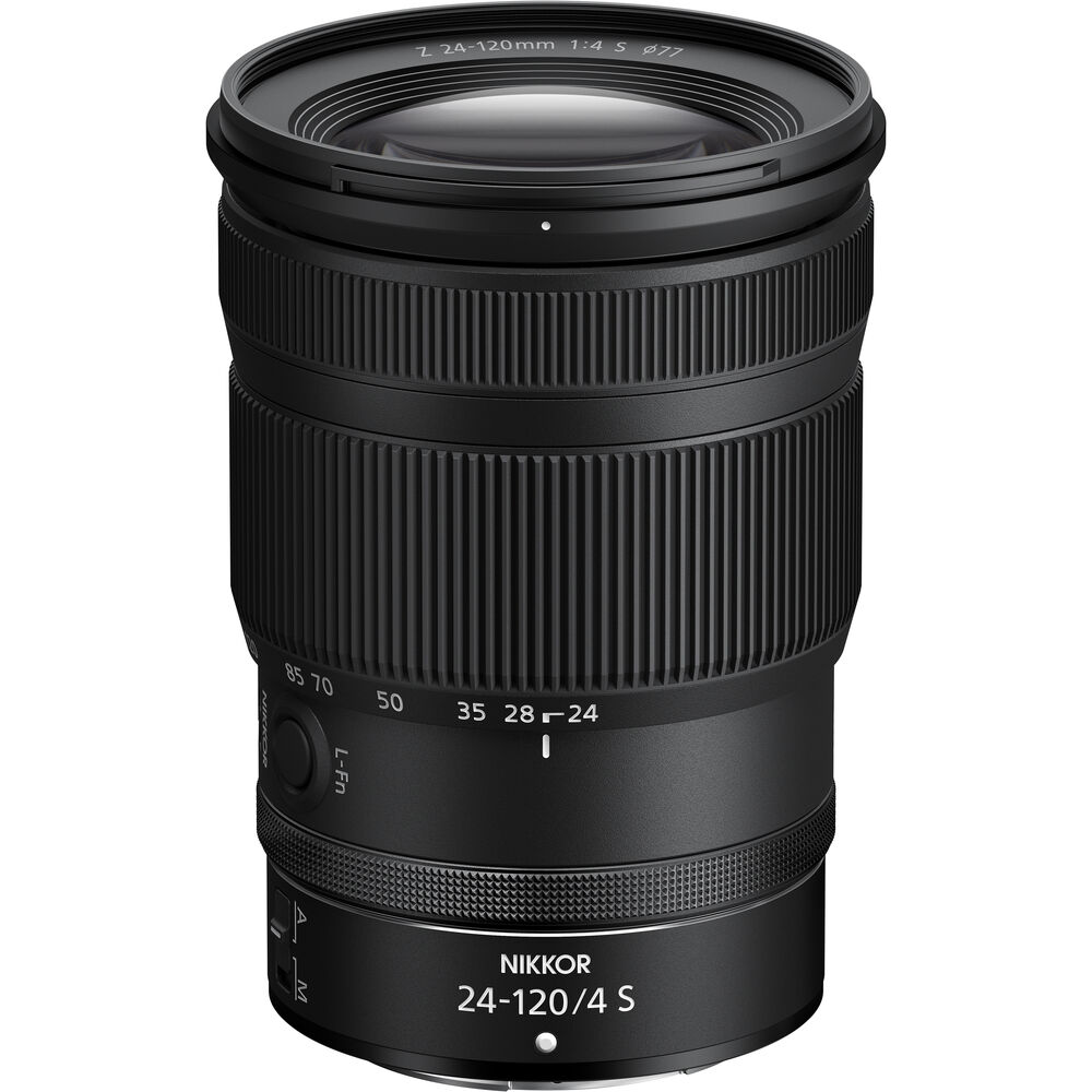 The Nikon Z 24-120mm f/4 S is a wide-angle to short-telephoto zoom lens covering a useful focal length range for landscapes to portraits.