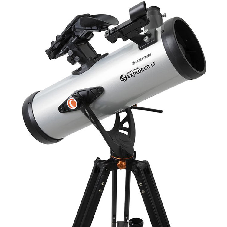 Celestron Explorer LT telescope on a white background
