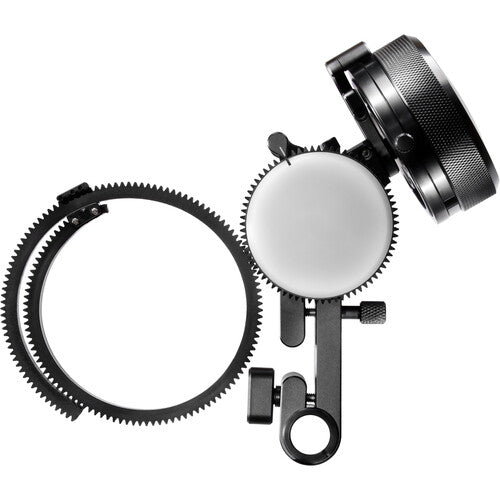 Edelkrone FocusONE v2 Follow Focus System with front marker disk for precise manual focus control.