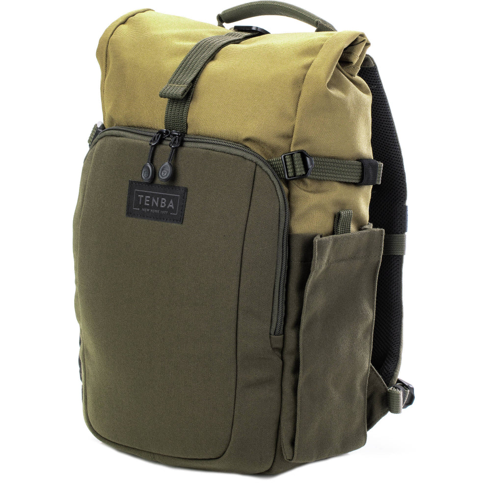 The Tenba Fulton V2 10L Backpack offers secure camera storage, an expandable rolltop design, and room for DSLR or mirrorless gear, drones, and personal items.