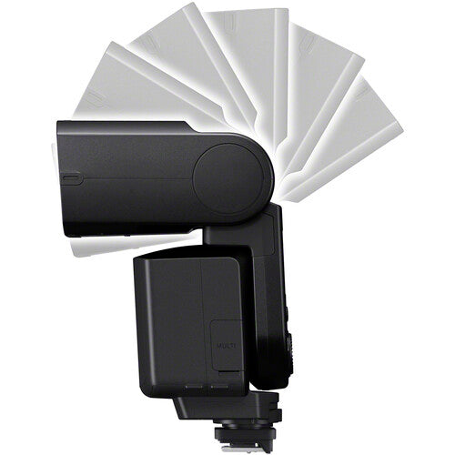 Sony HVL-F60RM2 professional wireless flash with GN60 output, radio control, and bounce system for Sony Alpha cameras.