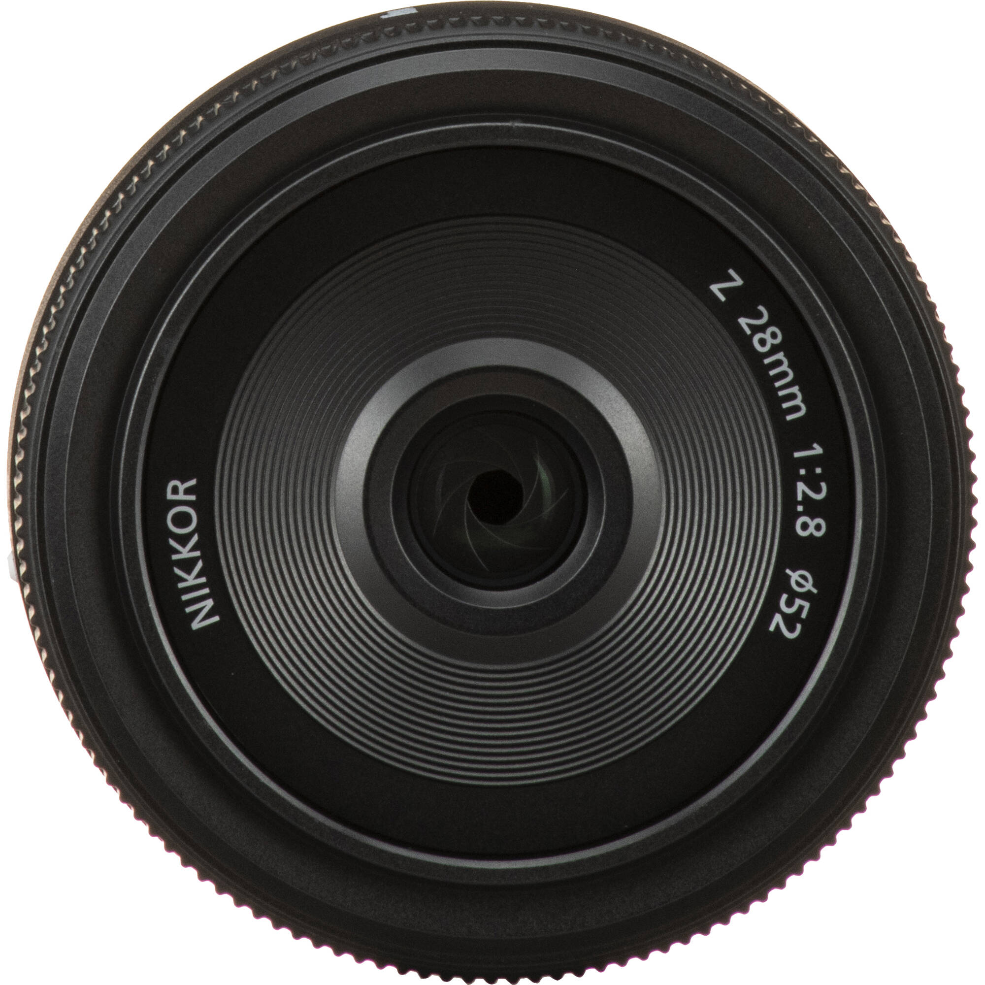 Nikkor camera lens on a white background