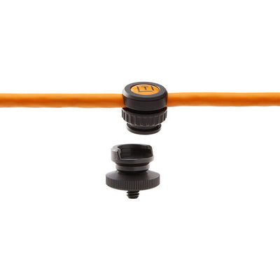 Tether Tools TetherGuard Thread Mount Support with magnetic quick-release on white background.