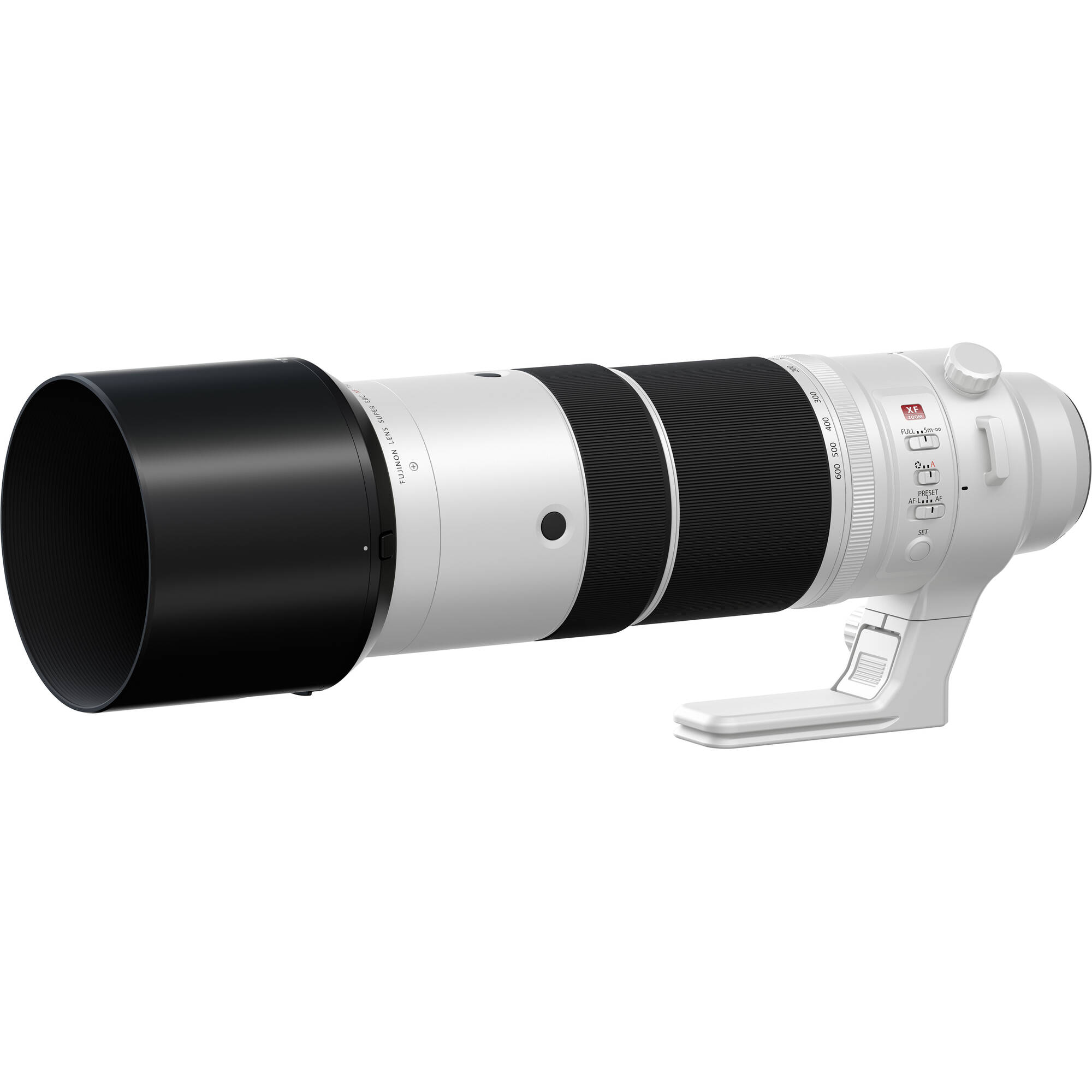 Camera lens with black and white design on a white background