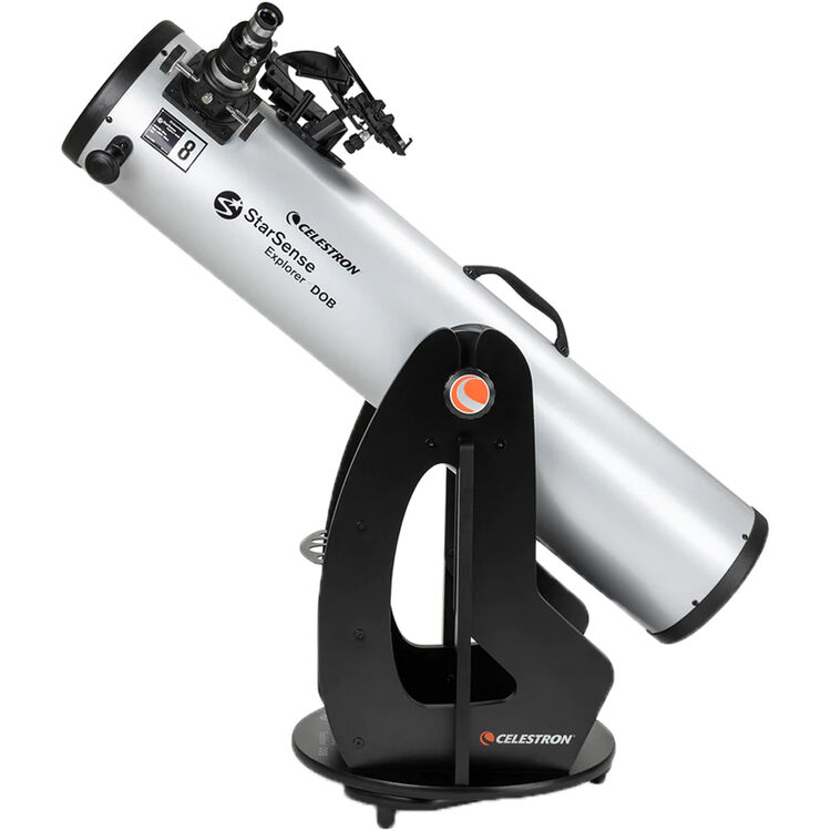 Celestron telescope on a white background