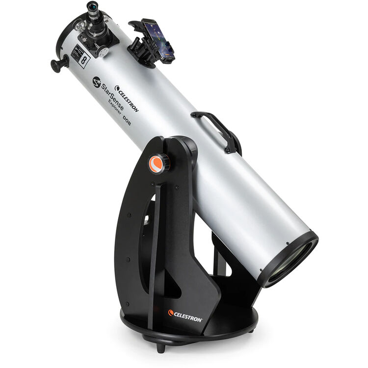 Celestron telescope on a white background