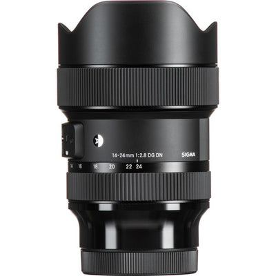 Sigma 14-24mm f/2.8 DG DN Art ultra-wide-angle zoom lens for full-frame mirrorless cameras with 18 optical elements including FLD and SLD elements, advanced coatings to reduce flare and ghosting, dust and splash-proof design, and an 11-blade rounded diaphragm for smooth bokeh.
