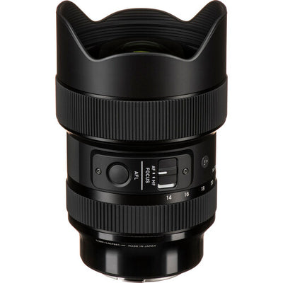 Sigma 14-24mm f/2.8 DG DN Art ultra-wide-angle zoom lens for full-frame mirrorless cameras with 18 optical elements including FLD and SLD elements, advanced coatings to reduce flare and ghosting, dust and splash-proof design, and an 11-blade rounded diaphragm for smooth bokeh.