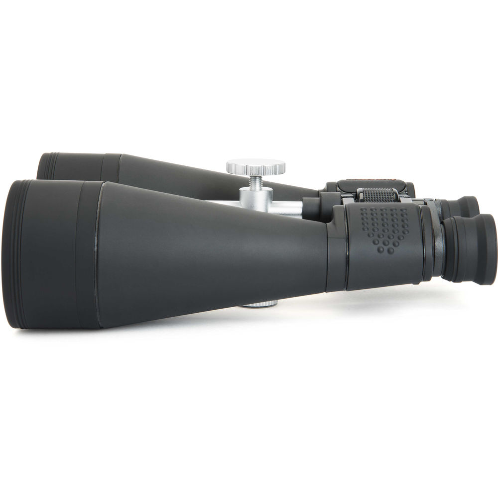 Black binoculars on a white background
