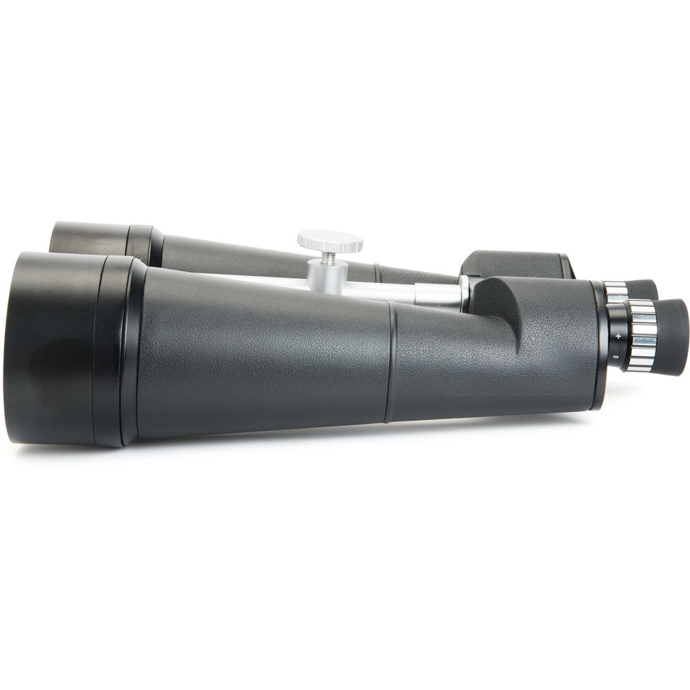 Black binoculars on a white background