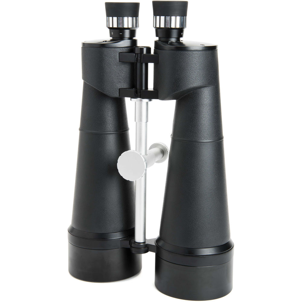 Black binoculars on a white background