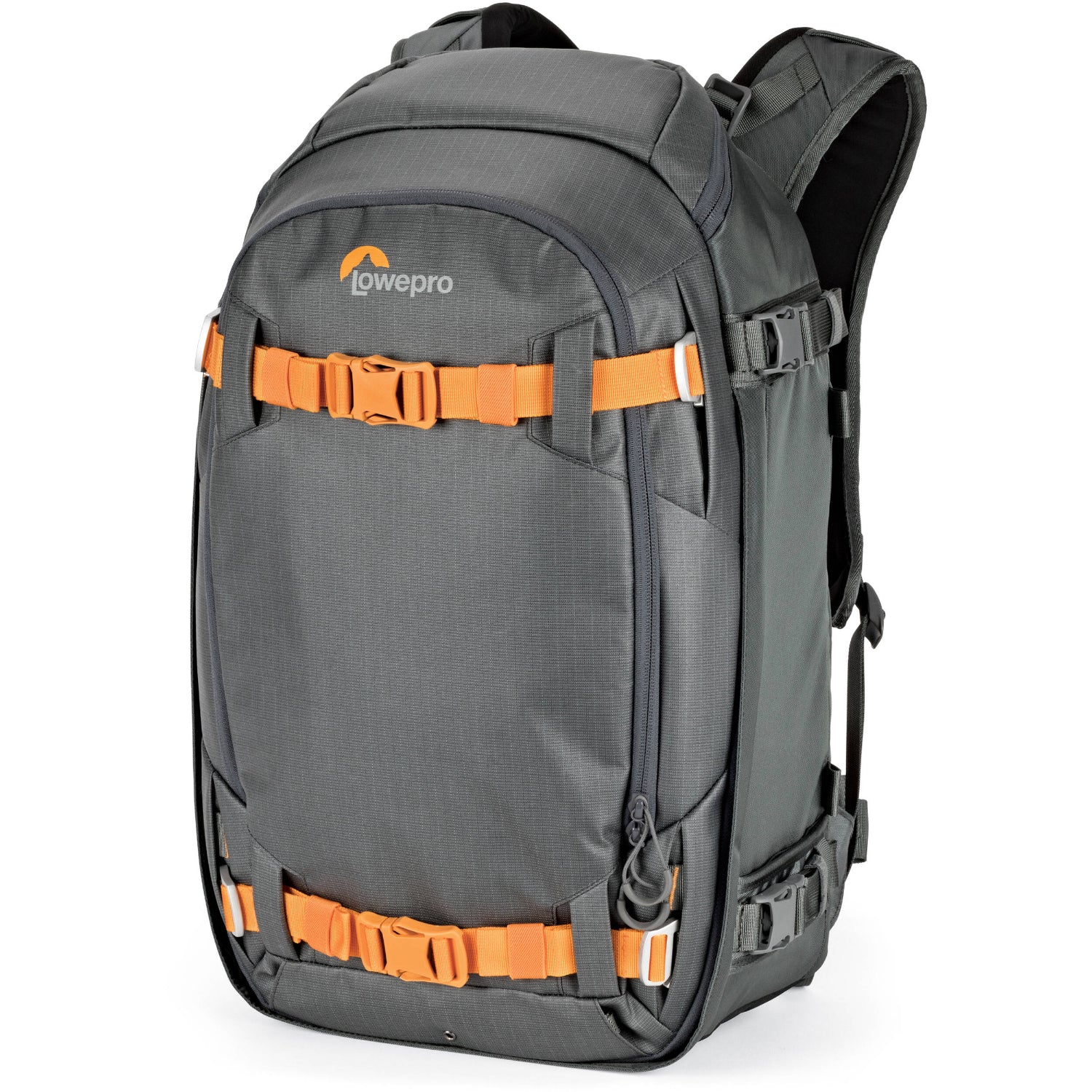 This backpack carries equal parts camera, video and functional outdoor gear. Features a roomy front pocket that expands to fit a shovel or extra clothes.