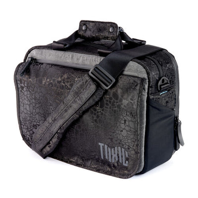 Toxic Wraith Medium Onyx Messenger Bag for mirrorless camera gear and laptop.
