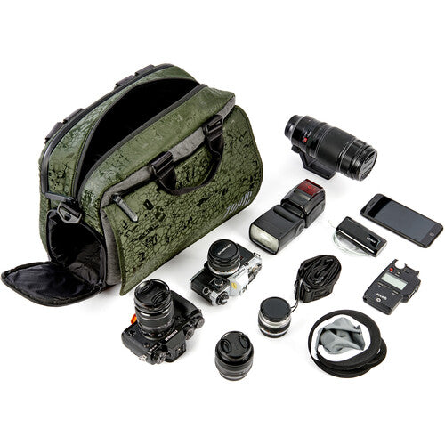Toxic Wraith Messenger Bag for mirrorless camera gear and laptop.