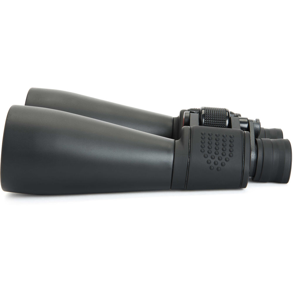 Black binoculars on a white background