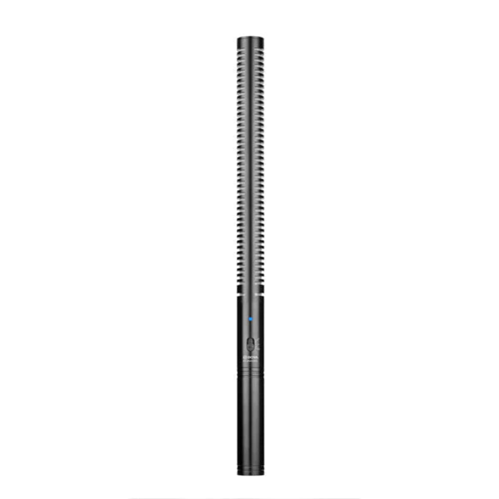The Boya BY-BM6060L is a super-cardioid shotgun microphone offering precise directionality, ideal for capturing clear sound in films and sound design.