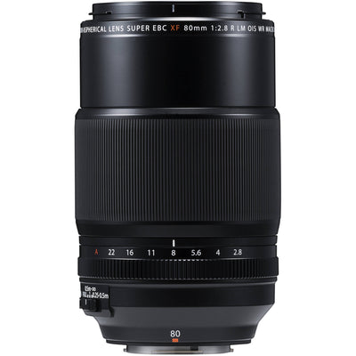 Camera lens with detailed specifications on a white background