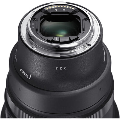 Sigma 14mm f/1.4 DG DN Art ultra-wide-angle prime lens for full-frame mirrorless cameras with bright aperture, advanced optics including FLD and SLD elements, dust and splashproof construction, and tripod socket for stability during astrophotography.