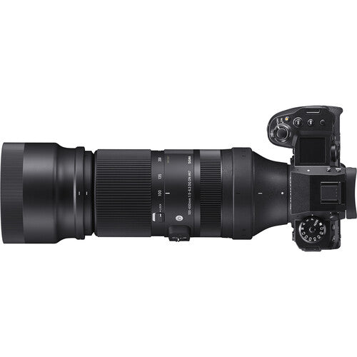 Sigma 100-400mm f/5-6.3 DG DN telephoto zoom lens for full-frame mirrorless cameras with contemporary design.