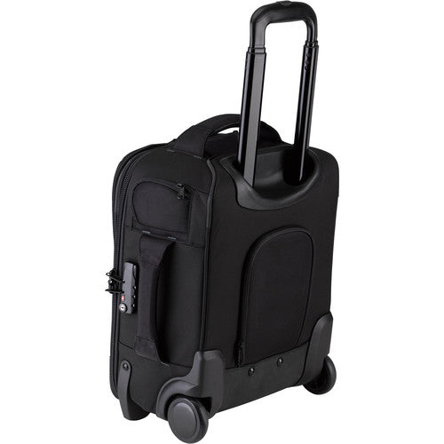 Tenba Roadie Roller 18 in black — professional carry-on camera case with padded dividers, wheels, and weather-resistant design.