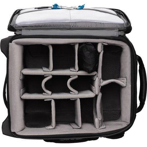 Tenba Roadie Roller 18 in black — professional carry-on camera case with padded dividers, wheels, and weather-resistant design.