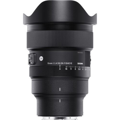 Sigma 15mm f/1.4 DG DN Diagonal Fisheye Art lens with 180-degree angle of view, advanced optical design for high resolution and clarity, ideal for astrophotography and creative wide-angle shots.