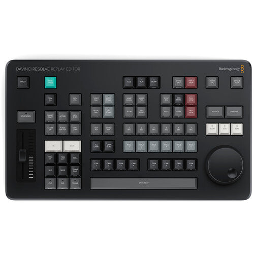 Blackmagic Design DaVinci Resolve Replay Editor for live replay control and multi-camera playback.