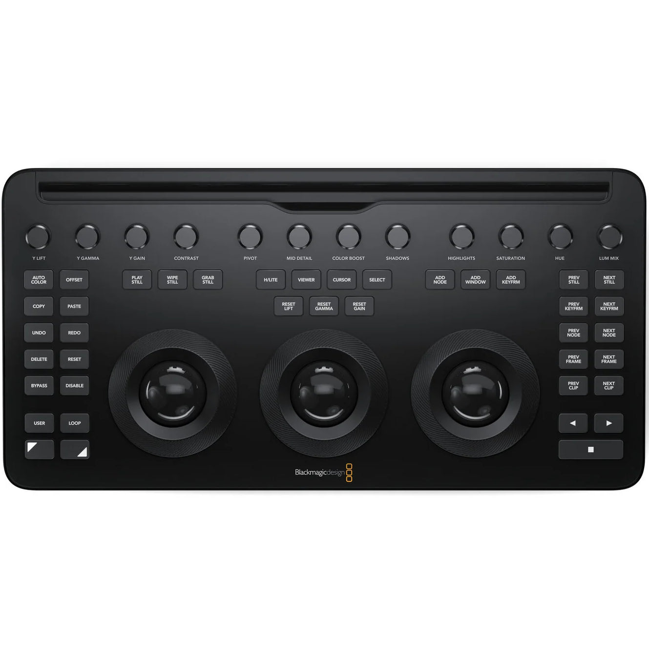 Blackmagic Design DaVinci Resolve Micro Colour Panel for precise colour grading control.
