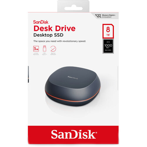 SanDisk Desk Drive SSD – external solid-state drive with USB-C connectivity for fast storage and creative workflows.