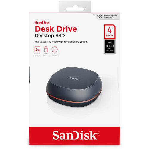 SanDisk Desk Drive SSD – external solid-state drive with USB-C connectivity for fast storage and creative workflows.