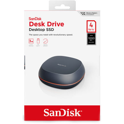 SanDisk Desk Drive SSD – external solid-state drive with USB-C connectivity for fast storage and creative workflows.