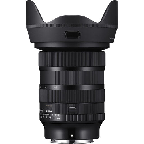 Sigma 24-70mm f/2.8 DG DN Art standard zoom lens for full-frame mirrorless cameras featuring fast aperture, advanced optics with FLD and SLD elements, dust and splash resistance, and fast linear motor autofocus.