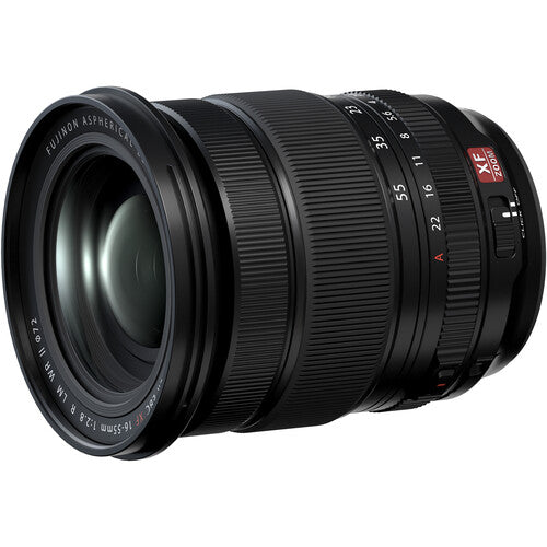 FUJIFILM XF 16-55mm f/2.8 R LM WR II professional standard zoom lens with fast autofocus and weather sealing for X-Series cameras.