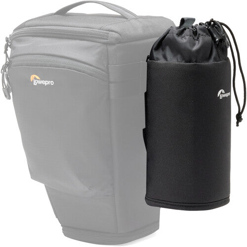 Lowepro ProTactic Bottle Pouch III with SlipLock attachment and drawstring closure for water bottles or small accessories.